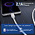 CABO DE DADOS USB PARA C 1M 2.1A PVC BRANCO 1HORA - Imagem 4