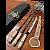 Conjunto Parrilleiro Artesanal em Aço Carbono Brutforged 10 Polegadas com Cabos em Osso e Alpaca - Imagem 5