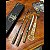 Conjunto Parrilleiro Artesanal em Aço Carbono Brutforged 10 Polegadas com Cabo em Madeira Guajuvira e Zamak - Imagem 2