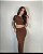 Conjunto Cropped com Saia Longa Marrom - Imagem 2
