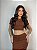Conjunto Cropped com Saia Longa Marrom - Imagem 1