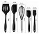 Kit Utensílios De Silicone Para Cozinha 5 Peças Espátula Fue Pincel Cor:Preto - Imagem 6