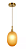PENDENTE  15×30CM E14×1 METAL BRONZE VIDRO AMBER DCD04092 - Imagem 1