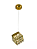 PENDENTE QUADRADO 3000K 12W 15x15CM INOX CRISTAL DOURADO DCD02948 - Imagem 1