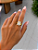Anel Retangular Cristal Regulável Aro Grosso Folheado a Ouro18k 0991572 - Imagem 1