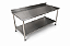 Mesa em Aço Inox 430 com uma Prateleira Inferior e Espelho - 185×60cm - Imagem 1