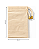 Saquinho de Algodão Cru c/ ponteira dourada 18x27 cm (LxA) pct 5 und - Imagem 1