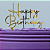 Topo de Bolo - Happy Birthday Modelo 05 Dourado - Imagem 2