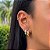 Brinco Dupla de Argola Tamanho Único Banhado a Ouro 18K E Ródio - Imagem 1
