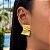 Brinco Placa Orgânico Tamanho Único Banhado a Ouro 18K - Imagem 1