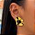 Brinco Orgânico Boho Chic Preto Tamanho Único Banhado a Ouro 18K - Imagem 1