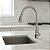 Torneira Para Cozinha Gourmet Com Misturador Monocomando Ducha Extensível Com 2 Jatos Inox Escovado - Imagem 1