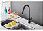 Torneira Cozinha Mesa Bancada Com Misturador Monocomando Extensível Preto Fosco - Imagem 1