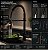 Torneira Gourmet Monocomando Cozinha Preto Fosco Flexível 2 Jatos - Imagem 5