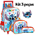 Kit Escolar Stitch Azul - 3 peças - Mochila de Rodinha, Estojo Duplo e Lancheira Térmica - Imagem 2