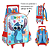 Kit Escolar Stitch Azul - 3 peças - Mochila de Rodinha, Estojo Duplo e Lancheira Térmica - Imagem 4