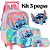 Kit Escolar Stitch Rosa - 3 peças - Mochila de Rodinha, Estojo Simples e Lancheira Térmica - Imagem 2