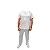 Conjunto Oxford Branco e Preto Umbanda - Imagem 1