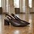 Scarpin Bebecê Slingback Café Salto Grosso Elegante T3838-564 - Imagem 3