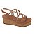 Sandália Plataforma Feminina Marrom Cortiça Pedrarias Confortável Bebece T4038-443 - Imagem 1