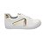 Tênis Branco Feminino Casual com Detalhes Dourados Estilo Fashion Confortável 927414 - Imagem 1