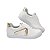 Tênis Branco Feminino Casual com Detalhes Dourados Estilo Fashion Confortável 927414 - Imagem 2