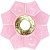 Prato EBS Hookah Zamac Lotus M 22cm - Rosa Claro/Dourado - Imagem 1
