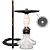 Narguile Completo Marajah Hookah Umbrella Nano - Preto Branco Fusion - Imagem 1