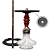 Narguile Completo Marajah Hookah Umbrella Nano - Preto Vermelho Brilhante - Imagem 1