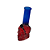 Bong De Vidro DK Mini Skull Colors - Vermelho/Azul - Imagem 1