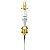 Stem Narguile Marajah Hookah Umbrella Médio Dourado/Branco Fusion - Imagem 1