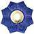 Prato EBS Hookah Zamac Lotus M 22cm - Azul Escuro/Dourado - Imagem 1