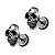 Brinco Masculino Caveira Obsidiana - PAR - Imagem 1