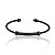 Pulseira Bracelete Masculino Cabo de Aço Inoxidável Preto - Imagem 1
