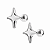 Brinco Masculino Estrela Minimalista Prateado - PAR - Imagem 1