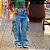 Calça Jeans Feminina Cargo Wide Leg – Lavagem Clara - Imagem 1