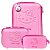 Kit Mala Escolar 03 Rodinhas Hello Kitty Poa Rosa - Imagem 1