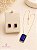 Conjunto Colar e Brincos Retangular Safira Banhado a Ouro 18k - Imagem 1