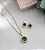 COLAR E BRINCO FLOR ZIRCÔNIA - CONJUNTO FOLHEADO OURO 1038VERDE - Imagem 3