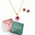 COLAR E BRINCO FLOR ZIRCÔNIA - CONJUNTO FOLHEADO OURO 1038ROSA - Imagem 1