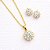 COLAR E BRINCO FLOR ZIRCÔNIA - CONJUNTO FOLHEADO OURO 1038CRISTAL - Imagem 3