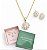 COLAR E BRINCO FLOR ZIRCÔNIA - CONJUNTO FOLHEADO OURO 1038CRISTAL - Imagem 1