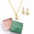 COLAR E BRINCO ESFERA PÉROLA - CONJUNTO FOLHEADO OURO 1042 - Imagem 1