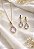 COLAR E BRINCO GOTA CRISTAL - CONJUNTO FOLHEADO OURO 1041ROSE - Imagem 2