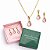 COLAR E BRINCO GOTA CRISTAL - CONJUNTO FOLHEADO OURO 1041ROSE - Imagem 1