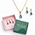 COLAR E BRINCO GOTA CRISTAL - CONJUNTO FOLHEADO OURO 1041AZUL - Imagem 1