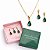 COLAR E BRINCO GOTA CRISTAL - CONJUNTO FOLHEADO OURO 1041VERDE - Imagem 1
