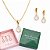COLAR E BRINCO GOTA CRISTAL - CONJUNTO FOLHEADO OURO 1041CRISTAL - Imagem 1