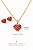 COLAR E BRINCO STRASS CORAÇÃO VERMELHO - CONJUNTO FOLHEADO OURO 1048VERMELHO - Imagem 3