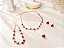 KIT COLAR CORAÇÃO VERMELHO + SHOKER + PULSEIRA + BRINCO - CONJUNTO FOLHEADO OURO 1045 - Imagem 2